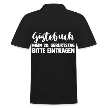 Zwanzig 20 Jahre Gästebuch Zwanzigster Geburtstag - Männer Poloshirt - Schwarz - Hinten - Kai (181cm)
