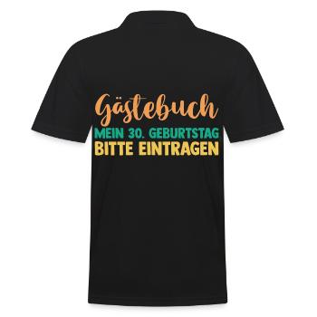 Dreißig 30 Jahre Gästebuch Dreißigster Geburtstag - Männer Poloshirt - Schwarz - Hinten - Kai (181cm)