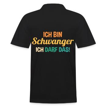 Schwangerschaft Ich Bin Schwanger Ich Darf Das - Männer Poloshirt - Schwarz - Hinten - Kai (181cm)