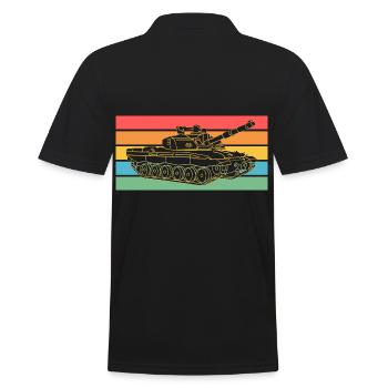 Tanker Soldat Rétro Char - Polo Homme - noir - Dos - Kai (181cm)