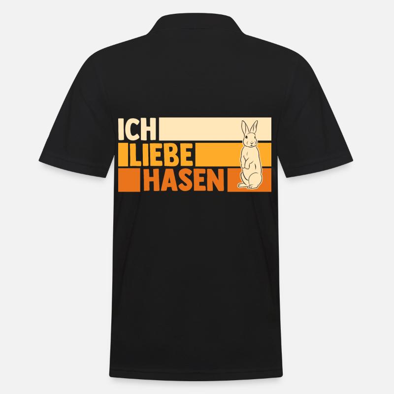 Kaninchen Hase - Männer Poloshirt - Schwarz