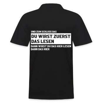 Du wirst zuerst das lesen - Männer Poloshirt - Schwarz - Hinten - Kai (181cm)