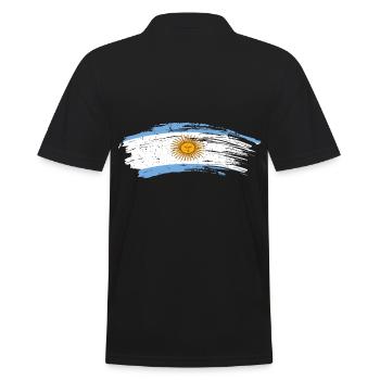 Argentinien - Männer Poloshirt - Schwarz - Hinten - Kai (181cm)