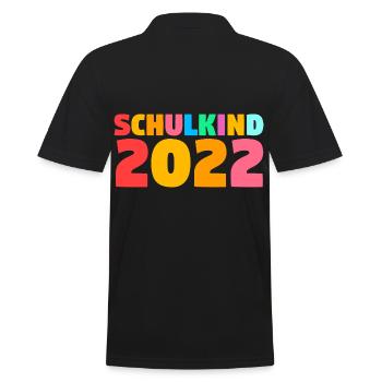Schüler 2022 Schulanfang Einschulung Schulkind - Männer Poloshirt - Schwarz - Hinten - Kai (181cm)