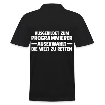 Programmieren Entwickler Coder Programmierer - Männer Poloshirt - Schwarz - Hinten - Kai (181cm)
