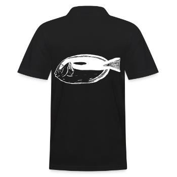 Paletten Doktorfisch weiß - Männer Poloshirt - Schwarz - Hinten - Kai (181cm)