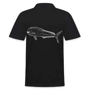 Gemeine Goldmakrele weiß - Männer Poloshirt - Schwarz - Hinten - Kai (181cm)