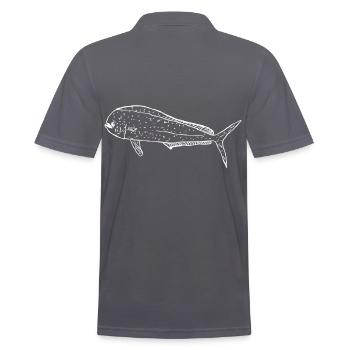 Gemeine Goldmakrele weiß - Männer Poloshirt - Anthrazit - Hinten - Nico (186cm)