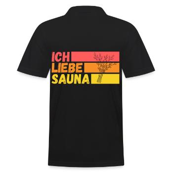 Wellness Saunagänger Saunieren Saunierer Sauna - Männer Poloshirt - Schwarz - Hinten - Kai (181cm)