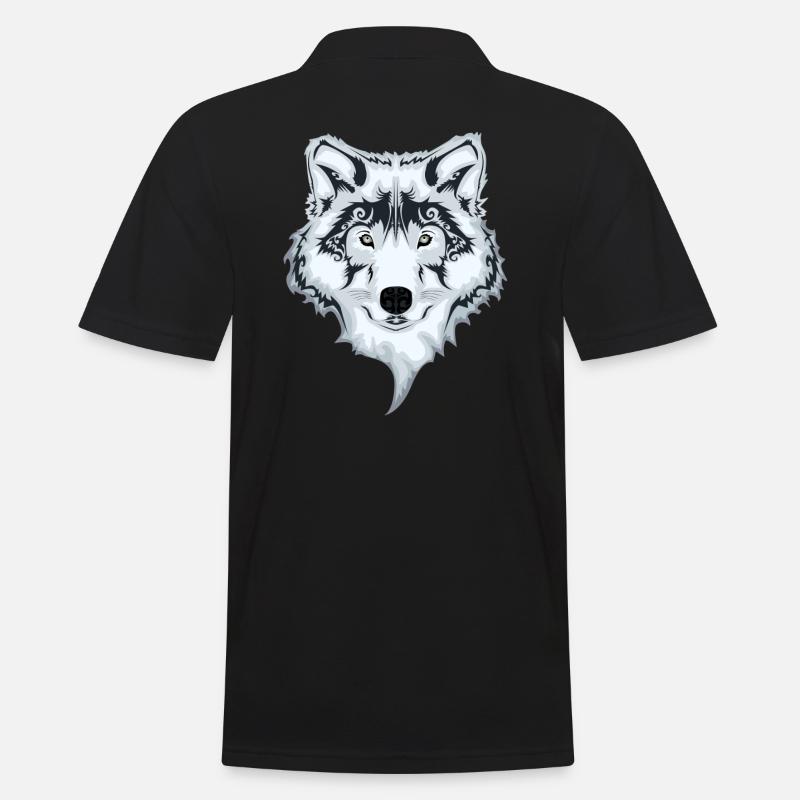 Der weiße Wolf - Männer Poloshirt - Schwarz