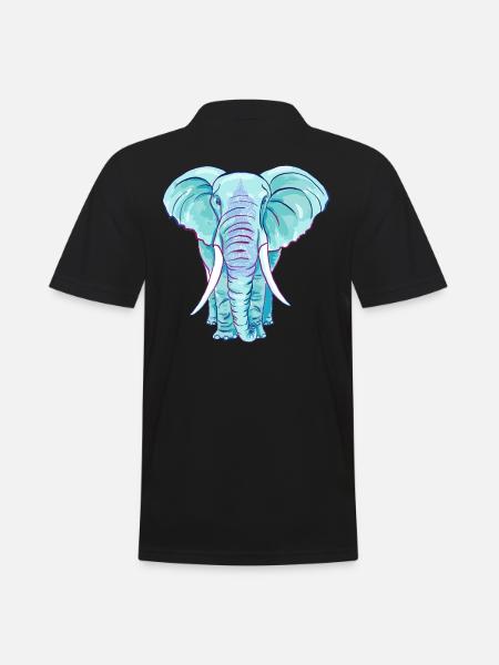 The blue elephant - Men's Polo Shirt - black