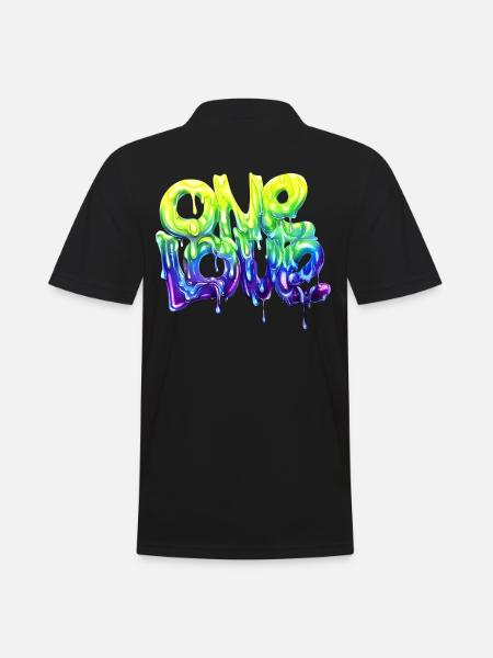 eine Liebe Graffiti - Männer Poloshirt - Schwarz