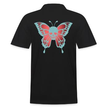 The butterfly skull - Men's Polo Shirt - black - Back - Kai (181cm)