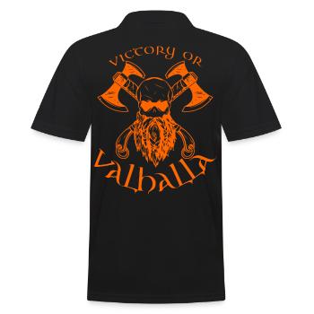Victory or Valhalla - Männer Poloshirt - Schwarz - Hinten - Kai (181cm)