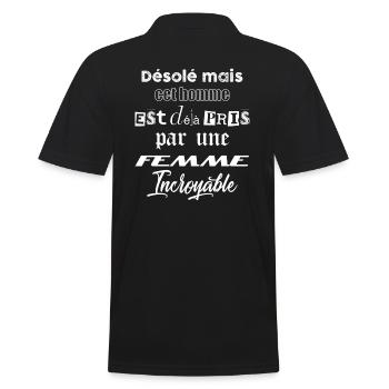 Cet homme est déjà pris ! - Polo Homme - noir - Dos - Kai (181cm)
