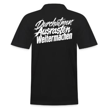 Ausrasten Weiter - Männer Poloshirt - Schwarz - Hinten - Kai (181cm)