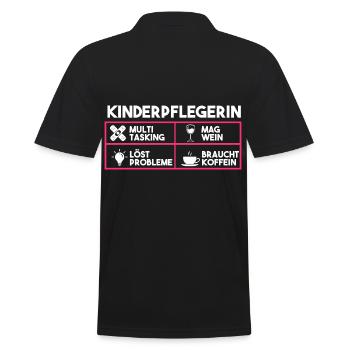 Erzieherin Kindergärtnerin Kinderpflegerin - Männer Poloshirt - Schwarz - Hinten - Kai (181cm)