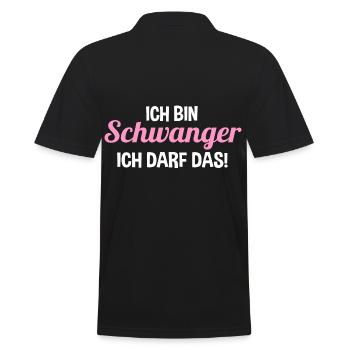 Schwangerschaft Ich Bin Schwanger Ich Darf Das - Männer Poloshirt - Schwarz - Hinten - Kai (181cm)