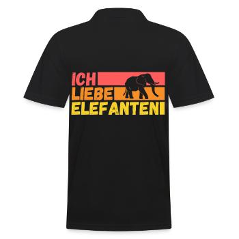 Elefant Elefanten - Männer Poloshirt - Schwarz - Hinten - Kai (181cm)