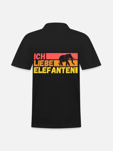 Elefant Elefanten - Männer Poloshirt - Schwarz