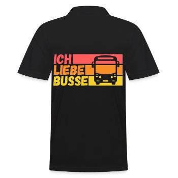 Busfahrer Bus - Männer Poloshirt - Schwarz - Hinten - Kai (181cm)