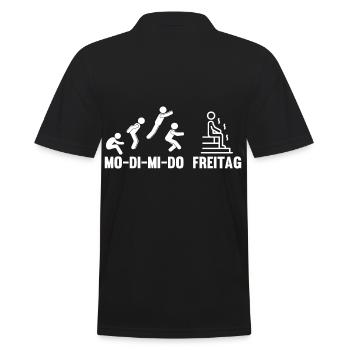 Wellness Saunagänger Saunieren Saunierer Sauna - Männer Poloshirt - Schwarz - Hinten - Kai (181cm)