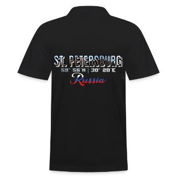 St Petersburg Stadt Russland Tourismus Piter - Männer Poloshirt - Schwarz - Hinten - Kai (181cm)