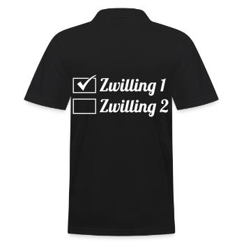Zwillingsgeschwister Zwilling Zwillinge - Männer Poloshirt - Schwarz - Hinten - Kai (181cm)