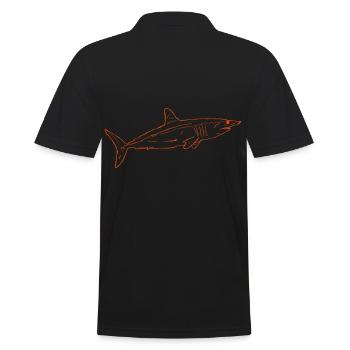 Hai T-Shirt - Männer Poloshirt - Schwarz - Hinten - Kai (181cm)