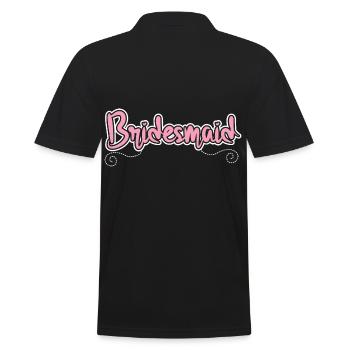 Bridesmaid Cute Artwork - Men's Polo Shirt - black - Back - Kai (181cm)