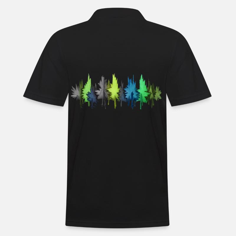 Bunter Wald Bäume bunt - Männer Poloshirt - Schwarz