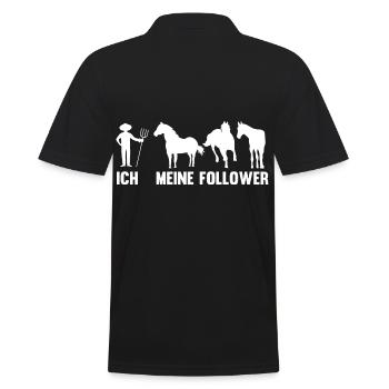 Pferd Reiten Bauernhof Bauer Pferdebesitzer Pferde - Männer Poloshirt - Schwarz - Hinten - Kai (181cm)