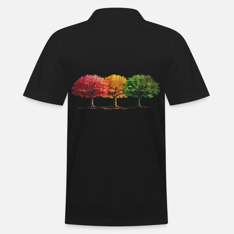 Bäume Baum bunt - Männer Poloshirt - Schwarz