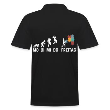Puzzlefan Puzzler Puzzleteile Puzzle - Männer Poloshirt - Schwarz - Hinten - Kai (181cm)