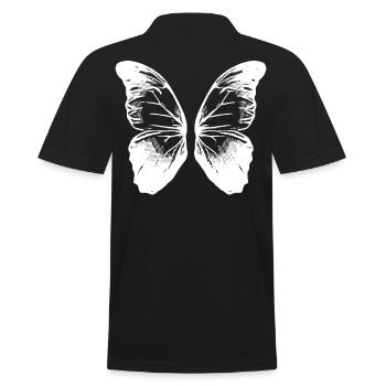 2reborn wings butterfly fluegel schmetterling fant - Männer Poloshirt - Schwarz - Hinten - Kai (181cm)