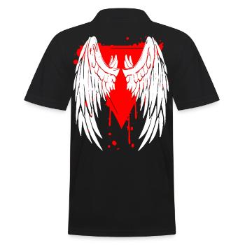 2reborn wings wings angel devil hell - Men's Polo Shirt - black - Back - Kai (181cm)