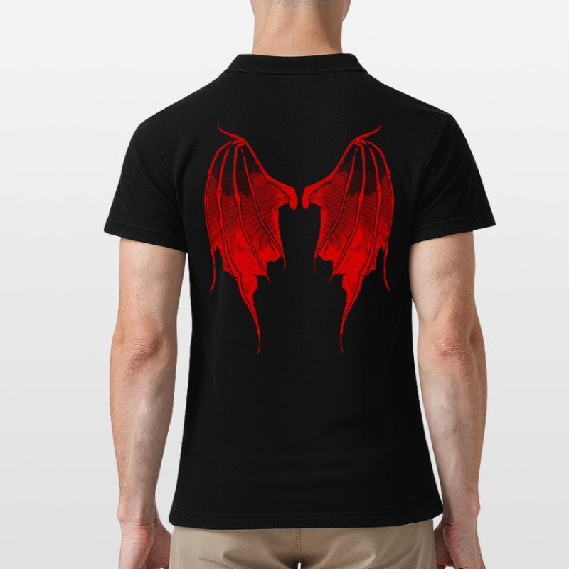 2reborn Devilwings Devil Wings Teufel rot Männer Poloshirt