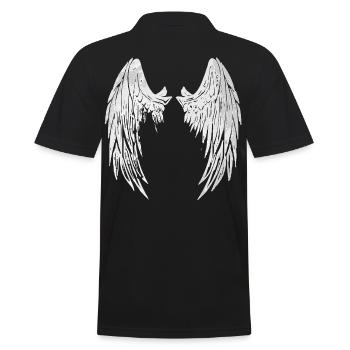 2reborn angelwings angelangel angel angel grey - Men's Polo Shirt - black - Back - Kai (181cm)