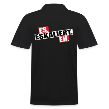 Es Eskaliert eh - Männer Poloshirt - Schwarz - Hinten - Kai (181cm)