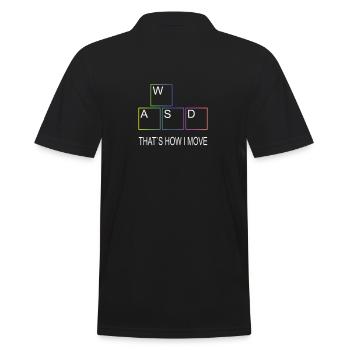 WASD PC Gamer Gaming Jeu vidéo Retro Gamer - Polo Homme - noir - Dos - Kai (181cm)