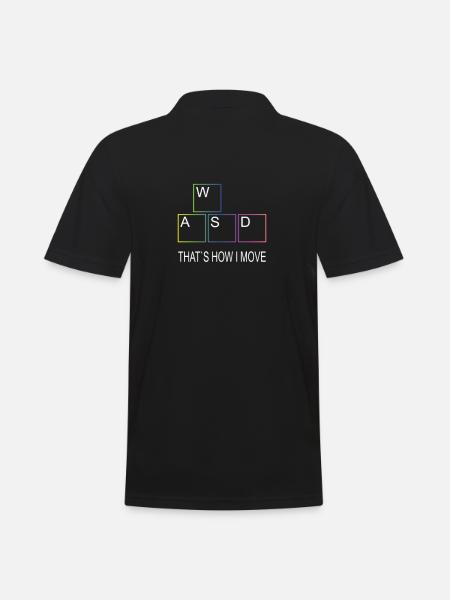 WASD PC Gamer Gaming Videospiel Retro Zocker - Männer Poloshirt - Schwarz
