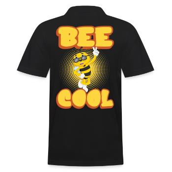 Bee Cool Lustiges Imker-Bienen-T-Shirt - Männer Poloshirt - Schwarz - Hinten - Kai (181cm)