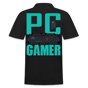 PC Gamer Gaming Jeux vidéo T-shirt - Polo Homme - noir - Dos - Kai (181cm)