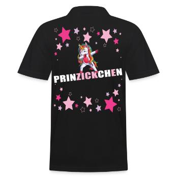 Prinzessin Prinzickchen Einhorn - Männer Poloshirt - Schwarz - Hinten - Kai (181cm)