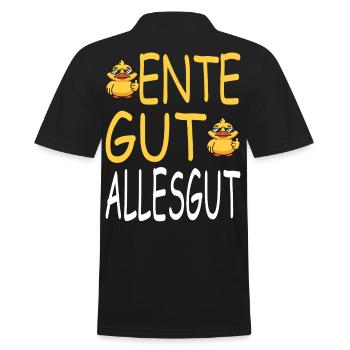 Ente gut alles gut - Männer Poloshirt - Schwarz - Hinten - Kai (181cm)
