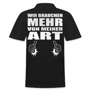 Wir brauchen mehr von meiner Art - Männer Poloshirt - Schwarz - Hinten - Kai (181cm)