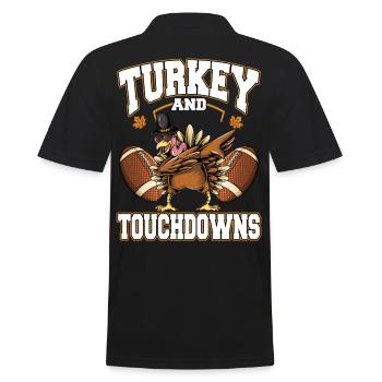 Dinde De Thanksgiving Et Touchdowns Football - Polo Homme - noir - Dos - Kai (181cm)