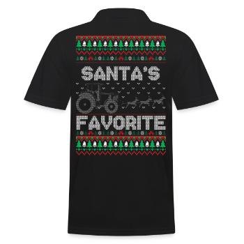 Santa's favorite Farmer - Männer Poloshirt - Schwarz - Hinten - Kai (181cm)