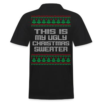 This is my ugly christmas sweater - Men's Polo Shirt - black - Back - Kai (181cm)