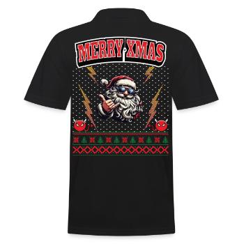 Ugly Christmas 8 Bit Pixel Rock et Heavy Metal - Polo Homme - noir - Dos - Kai (181cm)